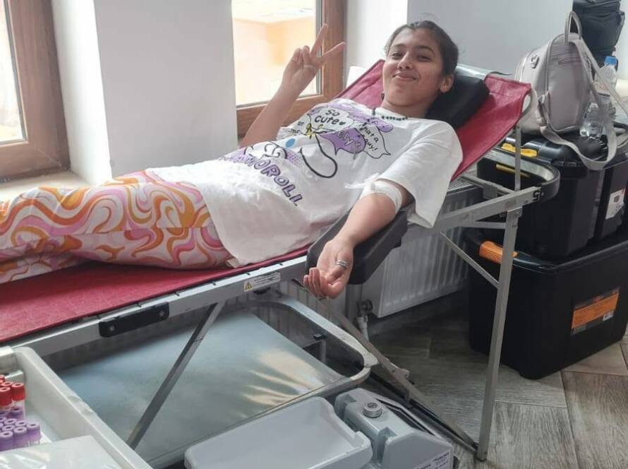 Participanți la acțiunea de donare de sânge organizată la Protoieria Medgidia